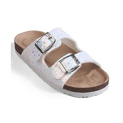 Pine Kids Slip On Sequins Detailing  Party Sandal - White