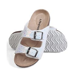 Pine Kids Slip On Sequins Detailing  Party Sandal - White