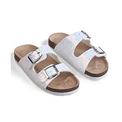 Pine Kids Slip On Sequins Detailing  Party Sandal - White