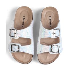 Pine Kids Slip On Sequins Detailing  Party Sandal - White