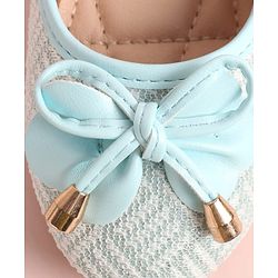 Pine Kids Velcro Closure Ballerina with Bow Applique - Aqua Blue