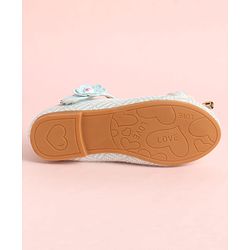 Pine Kids Velcro Closure Ballerina with Bow Applique - Aqua Blue