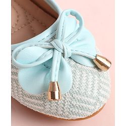 Pine Kids Velcro Closure Ballerina with Bow Applique - Aqua Blue