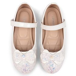 Pine Kids Velcro Closure Ballerina with Bow Applique - White