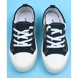 Pine Kids Casual Shoes With Smiley Design - Black
