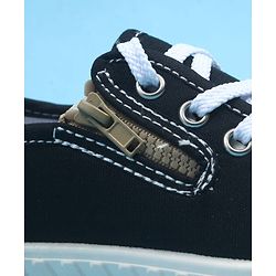 Pine Kids Casual Shoes With Smiley Design - Black