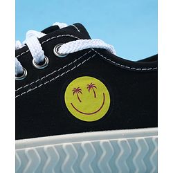 Pine Kids Casual Shoes With Smiley Design - Black