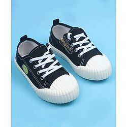 Pine Kids Casual Shoes With Smiley Design - Black