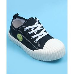 Pine Kids Casual Shoes With Smiley Design - Black