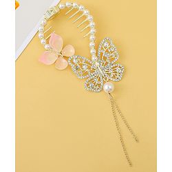 Pine Kids Free Size Hair Pin With Butterfly Applique - Off White