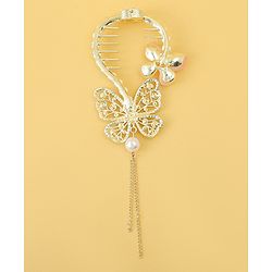 Pine Kids Free Size Hair Pin With Butterfly Applique - Off White