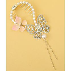 Pine Kids Free Size Hair Pin With Butterfly Applique - Off White