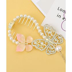 Pine Kids Free Size Hair Pin With Butterfly Applique - Off White