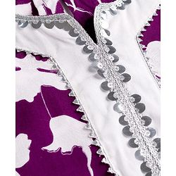 Pine Kids Cotton Woven Three Fourth Sleeves Floral Printed Kurta Chudidar Set with Dupatta - Purple