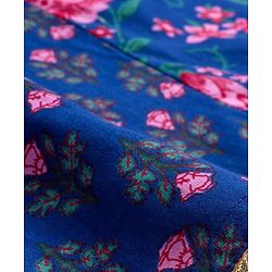 Pine Kids Cotton Woven Three Fourth Sleeves Floral Printed Kurta & Gharara with Dupatta Set - Blue