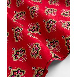 Pine Kids Cotton Woven Full Sleeves Floral Printed Kurta - Red