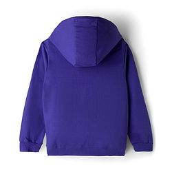 Pine Kids Cotton Knit Full Sleeves Hooded SweatJacket with Sequined Star Design - Purple