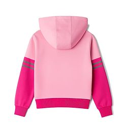 Pine Kids Cotton Knit Full Sleeves Hooded Sweatshirt with Cut & Sew Design - Pink