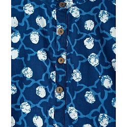 Pine Kids Cotton Woven Floral Printed Kurta & Pyjama Set - Blue