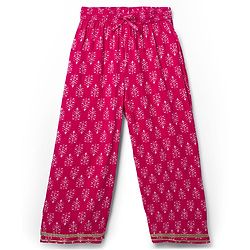 Pine Kids Cotton Woven Sleeveless Floral & Badhani Printed Top with Jacket & Pant Set - Pink