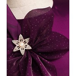 Pine Kids Woven Sleeveless Party Dress with Floral Applique - Dark Purple