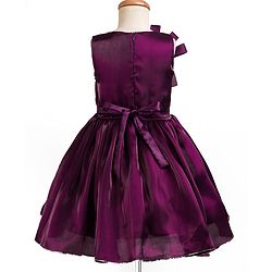 Pine Kids Woven Sleeveless Party Dress with Floral Applique - Dark Purple
