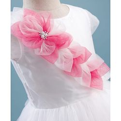 Pine Kids Woven Cap Sleeves Party Dress With Frill Detailing - White
