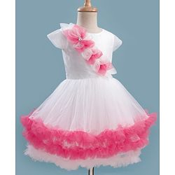 Pine Kids Woven Cap Sleeves Party Dress With Frill Detailing - White
