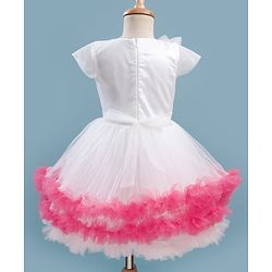 Pine Kids Woven Cap Sleeves Party Dress With Frill Detailing - White