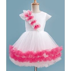 Pine Kids Woven Cap Sleeves Party Dress With Frill Detailing - White