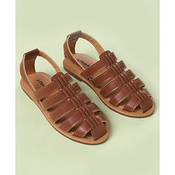 Pine Kids Back Strap Mojaris - Brown