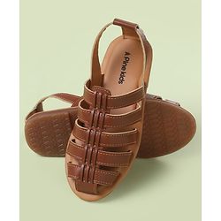 Pine Kids Back Strap Mojaris - Brown