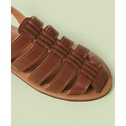 Pine Kids Back Strap Mojaris - Brown