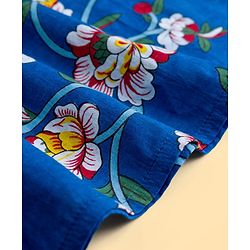 Pine Kids Cotton Woven Full Sleeves Floral Printed Kurta Pajama Set - Blue