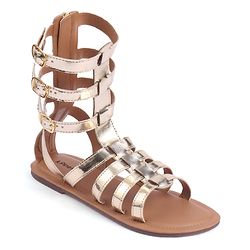 Pine Kids Gladiator Roman Zip Closure Sandals - Silver