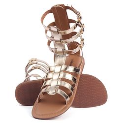 Pine Kids Gladiator Roman Zip Closure Sandals - Silver