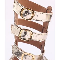 Pine Kids Gladiator Roman Zip Closure Sandals - Silver