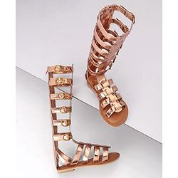 Pine Kids Gladiator Roman Sandals - Golden