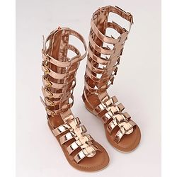 Pine Kids Gladiator Roman Sandals - Golden