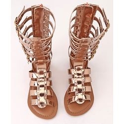 Pine Kids Gladiator Roman Sandals - Golden