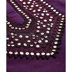Pine Kids Woven Full Sleeves Kurta Pajama Set With Sequin Detailing - Purple