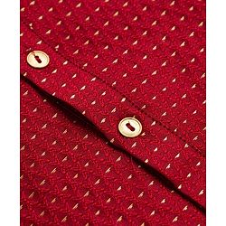 Pine Kids Woven Full Sleeves Embroidered Kurta Pajama Set - Maroon