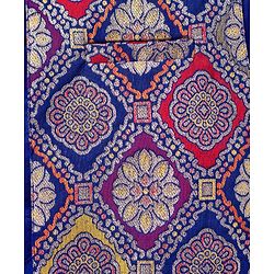 Pine Kids Woven Full Sleeves Kurta Pajama with Jacket & Motif Print - Navy Blue