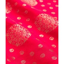 Pine Kids Woven Full Sleeves Kurta Pyjama Set With Foil Printed Nehru Jacket - Off White & Red