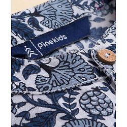 Pine Kids Cotton Woven Full Sleeves Printed Kurta - Blue
