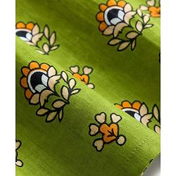 Pine Kids Cotton Woven Full Sleeves Floral Printed Kurta  - Green