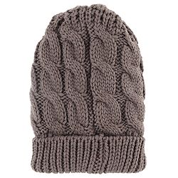 Pine Kids Knit Woollen Cap With Cable Knit Design Tan - Diameter 10.5 cm