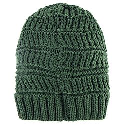 Pine Kids Knit Self Designed Woollen Cap Olive Green - Diameter 10.5 cm