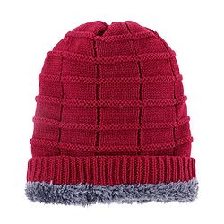 Pine Kids Knit Woollen Cap & Muffler Set Maroon - Diameter 14 cm