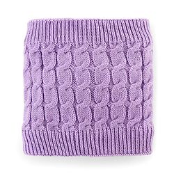 Pine Kids Knitted Solid Woollen Cap & Muffler Lilac - Diameter 18 cm